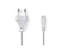 Câble d'alimentation | Euro Masculin | iec-320-c7 | Droit | Droit | plaqué Nickel | 5.00 m | Plat |