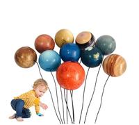 Modèle du système solaire, 10pcs Soft PU Solar System Mobile, Planètes suspendues avec une corde pour les décorations de fête spatiale pour enfants.