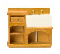 Modèle D'une Armoire De Lavage À L'échelle 1:12. Maquette D'une Armoire De Lavage En Forme De Maison De Poupée À L'échelle 1:12 De Couleur Teck.