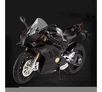 Modèle Échelle 1:12 pour Ducati V4S Alliage Moto Modèle Lumière Et Effet Sonore Moulé sous Pression Voiture Jouets Cadeau d'anniversaire Collection(Nero)