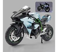 Modèle Échelle 1:12 pour Kawasaki H2R Alliage Moto Modèle Lumière Et Effet Sonore Moulé sous Pression Voiture Garçons Cadeau d'anniversaire Jouets Collection(Turquesa)