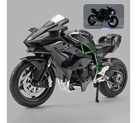 Modèle Échelle 1:12 pour Kawasaki H2R Alliage Moto Modèle Lumière Et Effet Sonore Moulé sous Pression Voiture Garçons Cadeau d'anniversaire Jouets Collection(Nero)