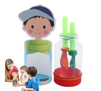 Modèle éducatif de respiration pulmonaire - Jouet pulmonaire compact de 5,5 x 15,5 cm, kit d'expérimentation du système respiratoire en silicone ABS avec design interactif | Outil d'apprentissage des