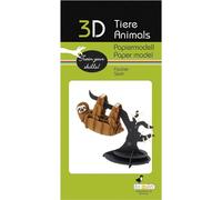 Fridolin Modèle en papier 3D, paresseux, 12 x 10 cm