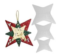 Modèle étoile de Patchwork de noël 3 pièces/ensemble, modèles courtepointe, modèles Patchwork acrylique différentes tailles, pochoirs artisanaux noël