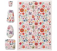 Modèle floral pour boucles d'oreilles en argile polymère - Autocollants | Feuilles de transfert florales en papier transfert à l'eau, autocollants floraux rustiques colorés, pour adultes