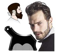 Modèle Formateur De Barbe Outil De Modelage, LucBuy Peigne De Styling Pochoir Pour Moustache Pattes D’oreilles Poils Du Visage Coupe Guide D’entretien Mâchoire Joue Cou Ligne Courbe Symétrique (A4)