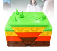Modèle géologique en coupe, faille et couches terrestres, 3 pièces | Montre les strates, le mouvement de faille et le relief avec une section centrale amovible pour un apprentissage