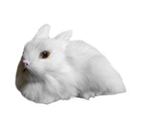 Modèle Lapins Blancs, Lapins en Peluche Réalistes | Les jouets de lapins d'animaux imitent des lapins poilus | Décoration de modèle animal de simulation, lapins en peluche réalistes pour