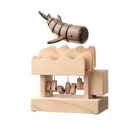 Modèle mécanique en bois d'une baleine avec entraînement par engrenages et queue oscillante, décoration pour le bureau pour se détendre (pas de boîte à musique)