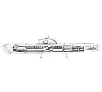 Modèle Métallique 3D U-Boot Allemand Type XXI + Pince 11210