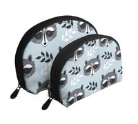 Modèle Mignon de Raton Laveur, Trousse de Maquillage Coquille Femme Petit Porte-Monnaie Trousse de Toilette Trousse à cosmétiques 2 pièces