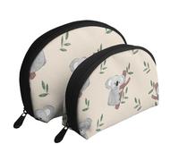 Modèle Mignon d'ours Koala de Dessin animé, Trousse de Maquillage Coquille Femme Petit Porte-Monnaie Trousse de Toilette Trousse à cosmétiques 2 pièces