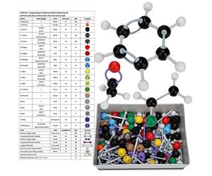 Modele Moleculaire, 267Pcs Modèle moléculaire Chimie Organique et Inorganique kit Ensemble Kit de Structure Atome Lien Modèle Défini pour Enseignant Etudiants Scientifique e Chimie