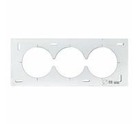 Modèle / motif/marqueur de trous pour installations électriques 3 x Ø68 SENDI noVa TEMPLATE - Gabarit de perforation pour prise, boîte d'interrupteur, boîte murale creuse - niveau à bulle