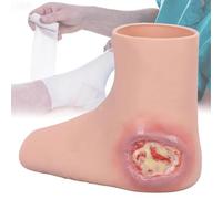 Modèle portable en silicone pour le soin des plaies du pied, simulateur réaliste d'ulcère de pression au talon de stade III, mannequin de soins infirmiers pour la formation médicale