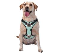 Modèle pour Enfants avec Illustration de Chiot Carlin Bleu,Harnais pour Animaux de Compagnie, Harnais réfléchissant réglable pour Chien,S