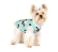 Modèle pour Enfants avec Illustration de Chiot Carlin Bleu,T-Shirt sans Manches en Coton pour Animaux de Compagnie, Gilet Respirant, Extensible et Doux,M