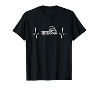Modèle Railroader Heartbeat ECG T-Shirt Graphique avec Valeur