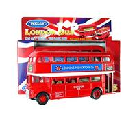 Modèle Red Bus London Double Decker (Pull Back & Go action) en fonte Die pièces métalliques et plastiques