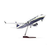 Modèle réduit d'avion B737-800 en résine moulée sous Pression à l'échelle 1:85 avec éclairage pour présentoir Bureau Ensemble de Jeu de Passe-Temps Miniature(Without Lights)
