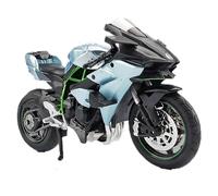 Modèle réduit de moto Modèle Réduit De Moto Pour Kawasaki Pour Ninja H2R En Métal Moulé Sous Pression À L'échelle 1/12 Cadeau Collection Son Et Lumière Course(Turquesa)