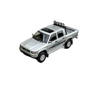 Modèle Réduit De Voiture en Alliage pour Toyota Hilux 1994 Double Rangée Quatre Roues Motrices Collection Hobby 1:64 Miniature De Collection(Silver)
