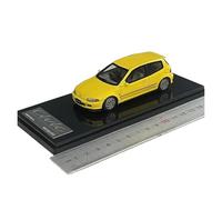 Modèle Réduit De Voiture Honda Civic JDM Résine À L'échelle 1/43 Idéal pour Décorer Une Chambre Ou Un Espace Rangement(Yellow)