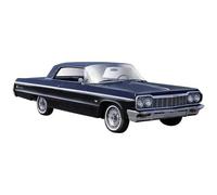 Modèle Réduit De Voiture - Maisto - Chevrolet Impala 1964 - Bleu - Intérieur - Métal Moulé Par Injection