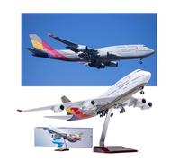Modèle réduit en métal moulé sous Pression Korean Air B747 l'échelle 1/160, avec présentoir, réplique d'avion Cargo Militaire de Collection for Adultes, passionnés d'aviation(No Light)