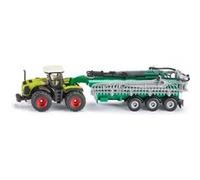 Siku Tracteur Claas Xerion 1827 – Remorque épandeur 1:87, rampe à pendillards pivotable