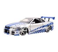 Modèle réduit en métal : Voiture Fast & Furious 1/24 : Brian's Nissan Skyline GT-R (R34) Jada Toys