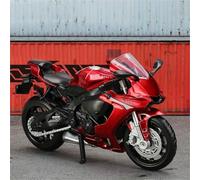 ModèLe RéDuit Moto L'éPour Chelle 1:18 Moulé sous Pression Jouet Simulation Course Portable pour Les Doigts Compatible avec pour Yamaha YZF-R1 Et(Black- Silver)