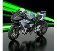 ModèLe RéDuit Moto pour Kawasaki Ninja H2R Alliage éPour Chelle 1/12 avec Effets Sonores Et Lumineux(Bleu)