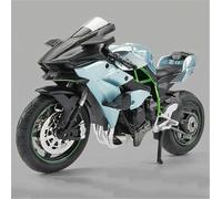 ModèLe RéDuit Moto pour Kawasaki Ninja H2R Alliage L'éPour Chelle 1/12 avec Effets Sonores Et Lumineux Jouet Cadeau DéCoration Gâteau(Blue)