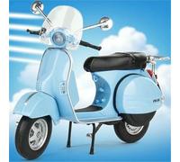 ModèLe RéDuit Moto pour Vespa Px125 L'éPour Chelle 1/12 Moulé sous Pression avec Effets Sonores Et Lumineux pour Les Amateurs Loisirs CréAtifs(Bleu)