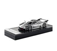 Modèle Réduit Voiture Collection en Alliage À L'échelle 1:64 pour Pagani Huayra R Argent Et Noir Entièrement en Carbone Miniature De Collection
