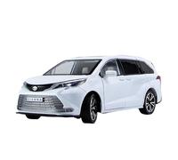 Modèle Réduit Voiture Monospace Sienna L'échelle 1 24 Métal avec Portes Arrière Ouvertes Son Et Lumière Collection Cadeaux pour Garçon Jouets Non RC(White)