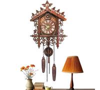 Modèle rétro - Bûches horaires décoratives vintage en bois - Régulateur rétro - Pour pièces telles que chambre à coucher, salon, bureau, bureau
