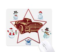 modèle silhouette rouge profond des voitures de collection le bonhomme de neige étoile tapis de souris