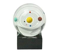 Modèle solaire en cristal 80 mm hologramme gravé avec base lumineuse planète modèle science astronomie solaire huit planètes