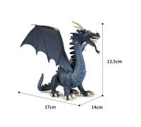 Modèle Solide De Simulation De Magie Volante Occidentale, Jouet De Dinosaure Respirant De Feu De Dragon Bleu, Décoration De Garçon