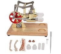 Modèle Stirling Engine en métal et verre - Moteur Stirling équilibré à deux cylindres comme jouet éducatif pour les expériences scientifiques et l'enseignement