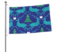 Modèle Tricoté Sans Couture Avec Œillets Drapeau De Jardin Drôle Garden Flag Décoration Pour Porche Extérieure Balcon 90X150Cm