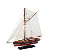 aubaho Modèle Vessel Maquette de voilier Yacht à voiles Bois Coton 57,5cm Pas de kit