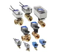 Modèle VG1841CN Raccord à boisseau sphérique NPT en laiton plaqué à trois voies avec le modèle VA9104-AGA-3S Actionneur électrique sans ressort