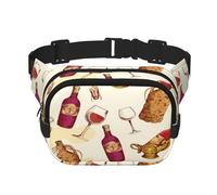 Modèle Vintage avec Tire-Bouchon pour Bouteille en Verre, Restaurant de Campagne,Sac Banane carré Double Couche, Sac de Poitrine