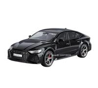Modèle Voiture Miniature 1:24 for Audi RS6 RS7 Modèle Voiture Miniature Alliage Moulé Pression Lumière Portes Peuvent Être Ouvertes avec Traction Arrière Modèle réduit Voiture(RS7 Black)