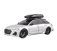 Modèle Voiture Miniature 1:24 for Audi RS6 RS7 Modèle Voiture Miniature Alliage Moulé Pression Lumière Portes Peuvent Être Ouvertes avec Traction Arrière Modèle réduit Voiture(RS6 Silver)