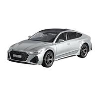 Modèle Voiture Miniature 1:24 for Audi RS7 RS6 Modèle De Voiture De Sport avec Portes Ouvertes, Musique Et Lumières, Modèle De Véhicule Miniature Modèle réduit Voiture(RS7 Silver)
